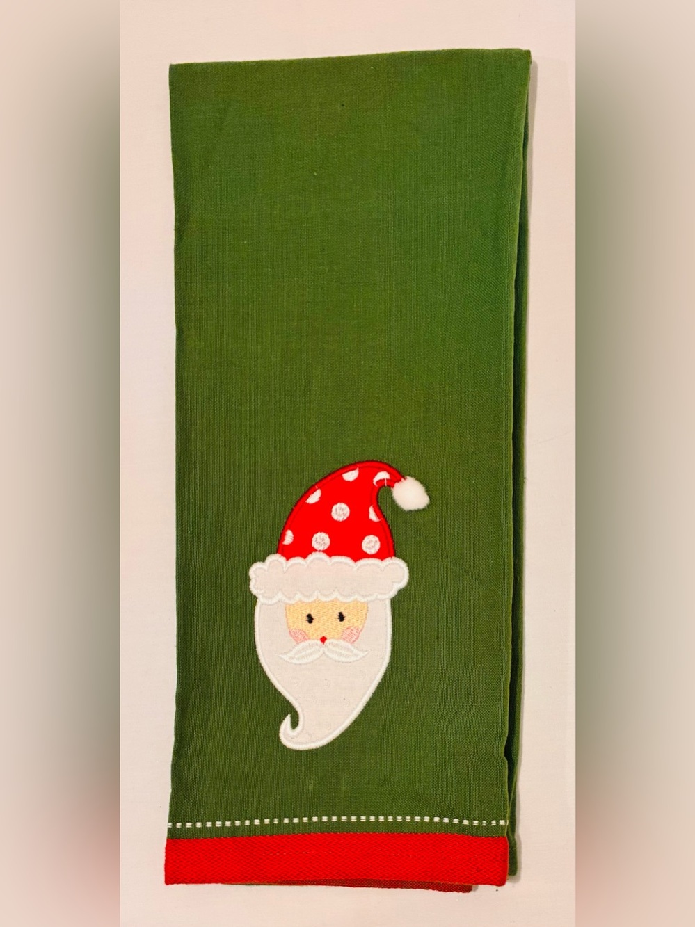 Holiday Santa Cotton Dish Towel Set of 2 Hostess Gift